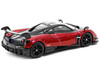 Pagani Huayra BC Rosso Dubai Red Metallic Black with Silver Stripes Global64 Series 1/64 Diecast Model Car Tarmac Works T64G-TL014-RE