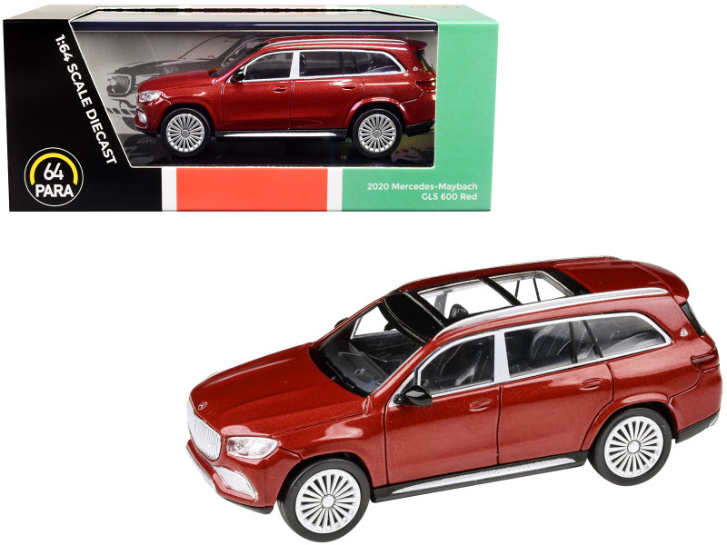 2020 Mercedes-Maybach GLS 600 with Sunroof Red Metallic 1/64 Diecast Model Car Paragon PA-55305