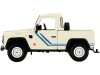 Land Rover Defender 90 Pickup Truck White with Blue Stripes Limited Edition 3000 pieces Worldwide 1/64 Diecast Model Car True Scale Miniatures MGT00338