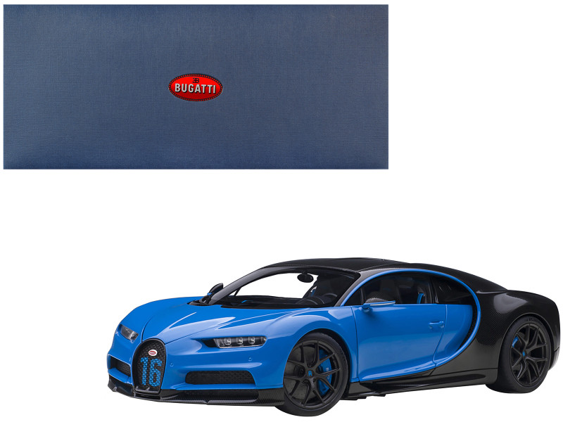 2019 Bugatti Chiron Sport French Racing Blue and Carbon 1/18 Model Car Autoart 70997
