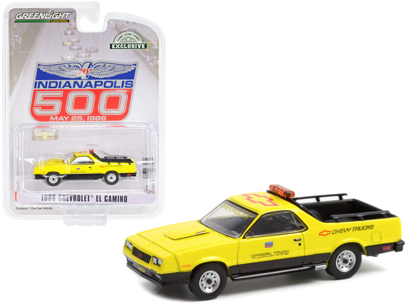 1986 Chevrolet El Camino SS Pickup Official Truck 70th Running of the Indianapolis 500 1986 Hobby Exclusive 1/64 Diecast Model Car Greenlight 30311