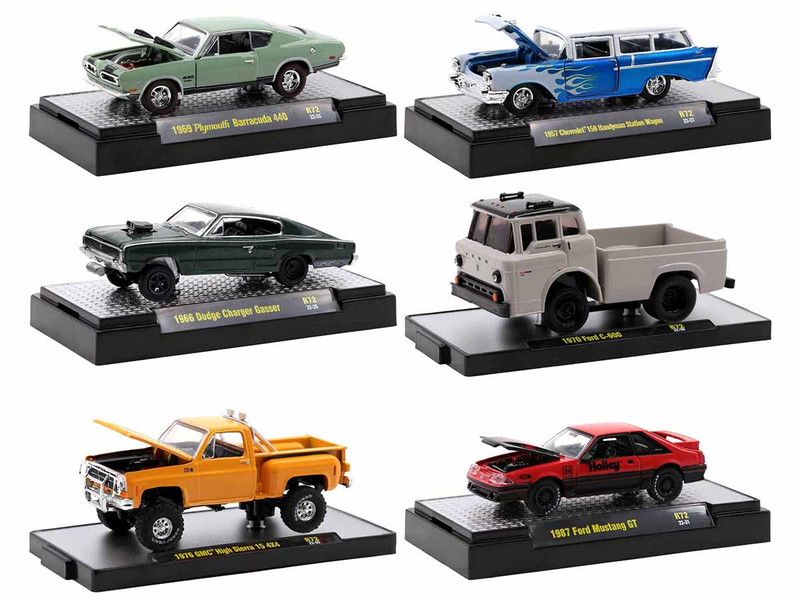 Auto-Thentics 6 piece Set Release 72 IN DISPLAY CASES Limited Edition 9600 pieces Worldwide 1/64 Diecast Model Cars M2 Machines 32500-72