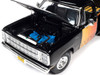 1980 Dodge D150 Pick-M-Up Utiline Pickup Truck Black with Stripes 1/18 Diecast Model Car Auto World AW291