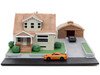 Toretto House Diorama with Dodge Charger Black and Toyota Supra Orange with Graphics Fast and Furious Nano Scene Series Models Jada 33668