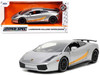 Lamborghini Gallardo Superleggera Silver Metallic with Yellow Stripes Hyper-Spec Series 1/24 Diecast Model Car Jada 34027