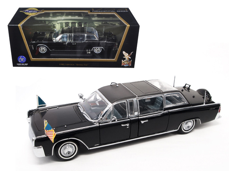 1961 Lincoln X-100 Limousine Quick Fix with Flags 1/24 Diecast Model Car Road Signature 24078