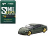 Porsche Taycan Turbo S Midnight Green Metallic with Black Top Gold Wheels Shmee150 Collection Collaboration Model 1/64 Diecast Model Car True Scale Miniatures Tarmac Works MGT00274R