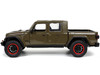 2020 Jeep Gladiator Rubicon Pickup Truck Dark Green Metallic with Extra Wheels Just Trucks Series 1/24 Diecast Model Car Jada 32307