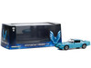 1979 Pontiac Firebird T/A Trans Am Atlantis Blue with Hood Phoenix 1/43 Diecast Model Car Greenlight 86348