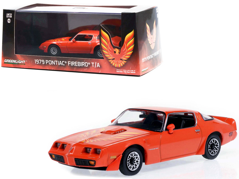 1979 Pontiac Firebird T/A Trans Am Mayan Red with Hood Phoenix 1/43 Diecast Model Car Greenlight 86349