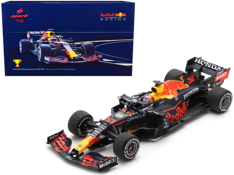 Red Bull Racing Honda RB16B #33 Max Verstappen Winner Formula One F1 Dutch GP 2021 1/18 Model Car Spark 18S601