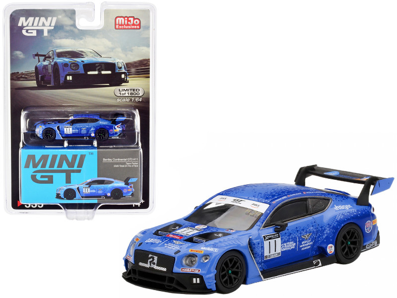 Bentley Continental GT3 RHD Right Hand Drive #11 Frank Bird Nicolai Kjaergaard Euan McKay Team Parker Total 24 Hours of Spa 2020 Limited Edition 1800 pieces Worldwide 1/64 Diecast Model Car True Scale Miniatures MGT00335