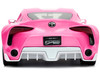 Toyota FT-1 Concept Pink Metallic and Pink Ranger Diecast Figurine Power Rangers Hollywood Rides Series 1/24 Diecast Model Car Jada 33224