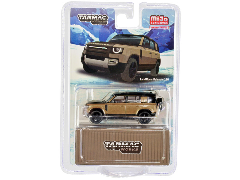 Land Rover Defender 110 Brown Metallic Black Limited Edition 3600 pieces Worldwide 1/64 Diecast Model Car Tarmac Works T64G-020-BR