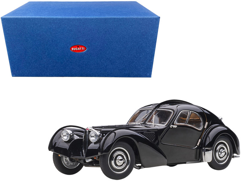1938 Bugatti Type 57SC Atlantic Disc Wheels Black 1/43 Diecast Model Car Autoart 50946