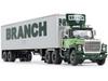 Ford LT-9000 Day Cab Vintage 40' Dry Goods Tandem-Axle Trailer Green Branch Motor Express 1/64 Diecast Model DCP/First Gear 60-1281