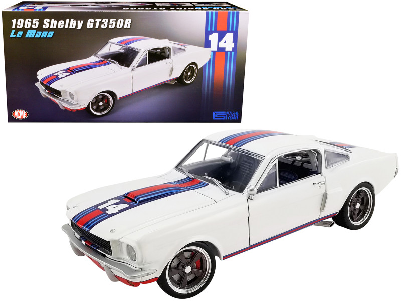1965 Shelby GT350R Street Fighter #14 White Red Blue Stripes Le Mans Limited Edition 1176 pieces Worldwide 1/18 Diecast Model Car ACME A1801853