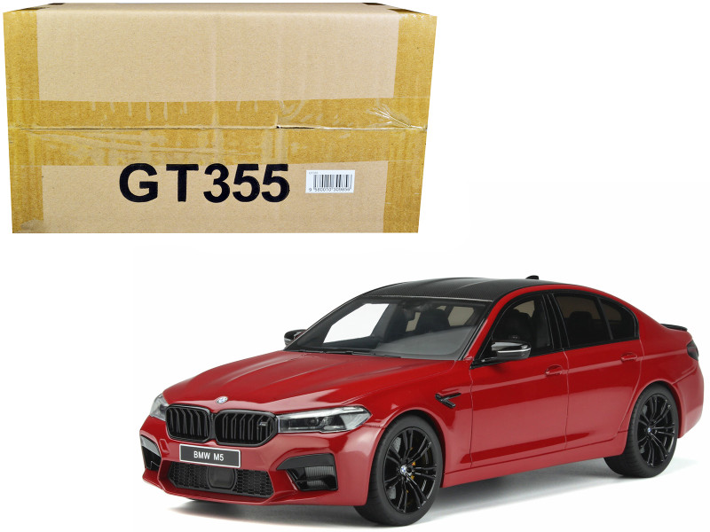 2020 BMW M5 F90 Competition Imola Red Carbon Top 1/18 Model Car GT Spirit GT355