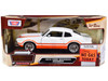 1974 Ford Maverick Grabber White Orange Stripes Forgotten Classics Series 1/24 Diecast Model Car Motormax 73332w