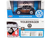 1966 Volkswagen Beetle Black Wood Panels Two Surfboards Roof Rack 1/24 Diecast Model Car Motormax 79591