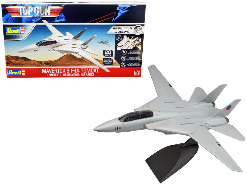 Level 2 Easy-Click Maverick's F-14 Tomcat Jet Top Gun 1986 Movie 1/72 Scale Model Revell 85-1268