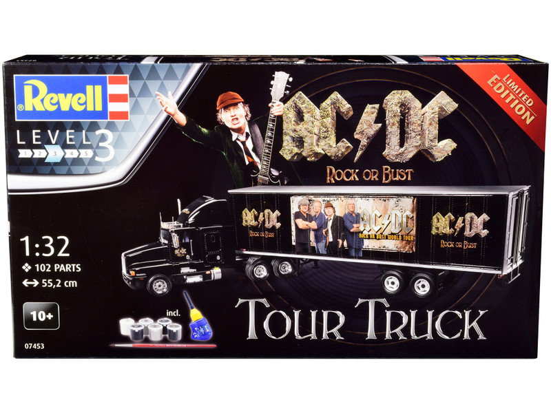 Level 3 Model Kit Kenworth Tour Truck AC/DC Rock or Bust 1/32 Scale Model Revell 07453