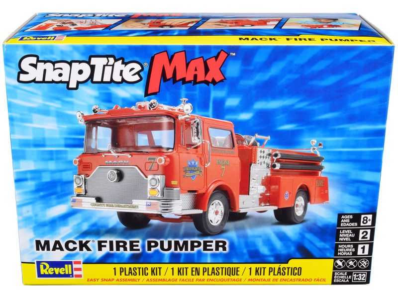 Level 2 Snap Tite Max Model Kit Mack Fire Pumper Truck 1/32 Scale Model Revell 85-1225