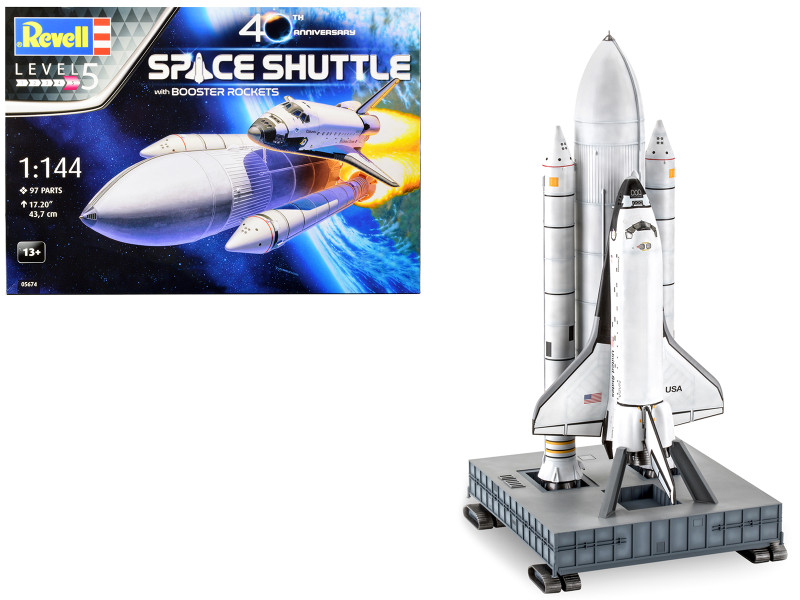 Level 5 Model Kit NASA Space Shuttle 40th Anniversary Booster Rockets 1/144 Scale Model Revell 05674