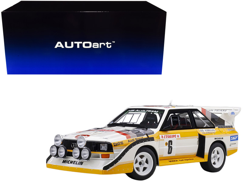 Audi Sport Quattro S1 #6 H. Mikkola A. Hertz Rally Monte Carlo 1986 1/18 Model Car Autoart 88602