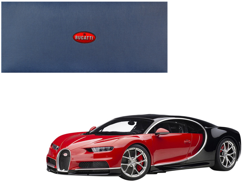 Bugatti Chiron Italian Red Nocturne Black 1/12 Model Car Autoart 12113