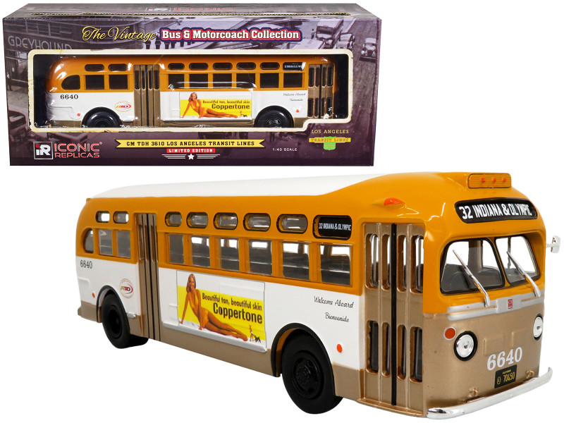 GM TDH 3610 Los Angeles Transit Lines Bus Indiana & Olympic RTD Southern California Rapid Transit District Vintage Bus & Motorcoach Collection 1/43 Diecast Model Iconic Replicas 43-0352