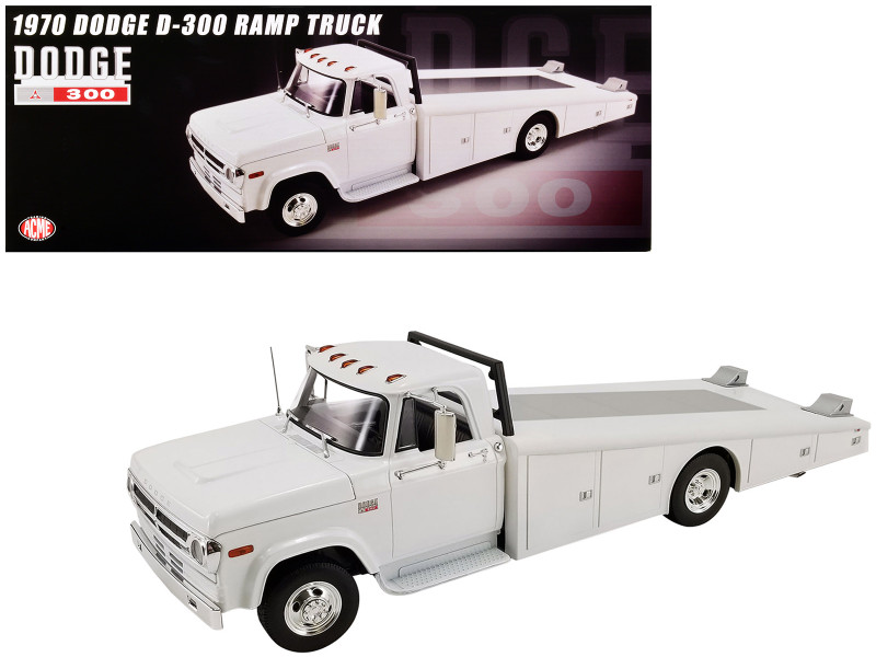 1970 Dodge D-300 Ramp Truck White Limited Edition 434 pieces Worldwide 1/18 Diecast Model Car ACME A1801911