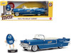 1956 Cadillac Eldorado Convertible Blue Metallic Cream Interior Stay Classy Blue M&M Diecast Figure M&M's Hollywood Rides Series 1/24 Diecast Model Car Jada 33726