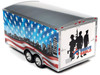 Four Wheel Enclosed Car Trailer Patriotic Brave and Bold Graphics 1/18 Scale Model Cars Auto World AMM1300