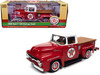 1956 Ford F-100 Pickup Truck Red White Top Texaco Reliable Road Service Vintage Fuel Series 1/24 Diecast Model Car Auto World CP7961