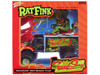 International 4400 Monster Truck Matt Black Flames Rat Fink Figure Attached Rat Fink Speed Shop 1/24 Diecast Model Johnny Lightning JL24009