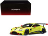 2018 Aston Martin Vantage GTE Le Mans PRO Presentation Car Lemon Green Metallic Carbon Red Accents Aston Martin Racing 1/18 Model Car Autoart 81807