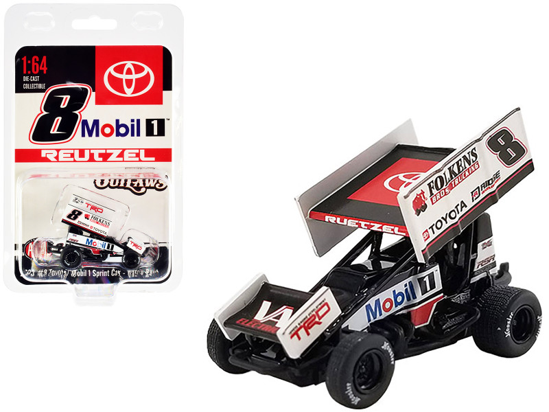 Winged Sprint Car #8 Aaron Reutzel Mobil 1 Roth Motorsports World of Outlaws 2022 1/64 Diecast Model Car ACME A6422015