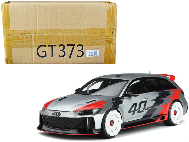 2020 Audi RS 6 GTO Concept #40 Gray Metallic Graphics 40 Years of Quattro 1/18 Model Car GT Spirit GT373
