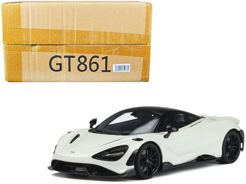 2020 McLaren 765 LT White Black Top 1/18 Model Car GT Spirit GT861