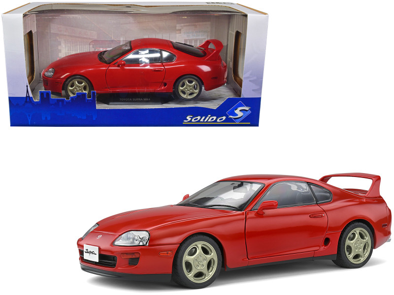 1993 Toyota Supra MK4 RHD Right Hand Drive Red 1/18 Diecast Model Car Solido S1807601