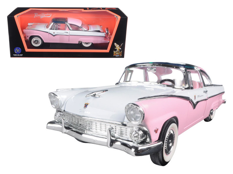 1955 Ford Crown Victoria Pink 1/18 Diecast Model Car Road Signature 92138