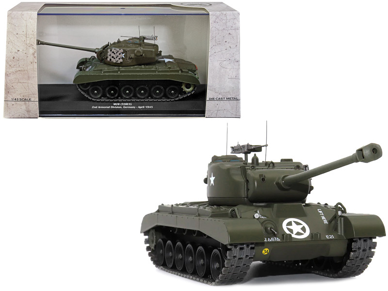 M26 T26E3 Tank U.S.A. 2nd Armored Division Germany April 1945 1/43 Diecast Model AFVs WWII 23194-45