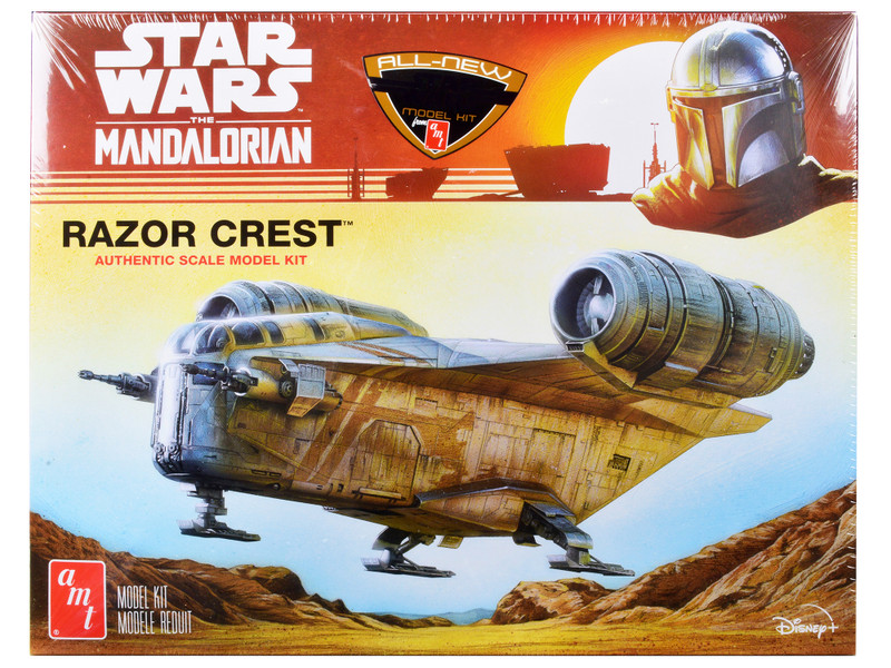 Skill 2 Model Kit Razor Crest Spaceship Star Wars: The Mandalorian 1/72 Scale Model AMT AMT1273