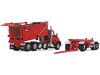 Kenworth T880 Quad-Axle Dump Truck Rogue Transfer Tandem-Axle Dump Trailer Viper Red 1/64 Diecast Model DCP/First Gear 60-1278