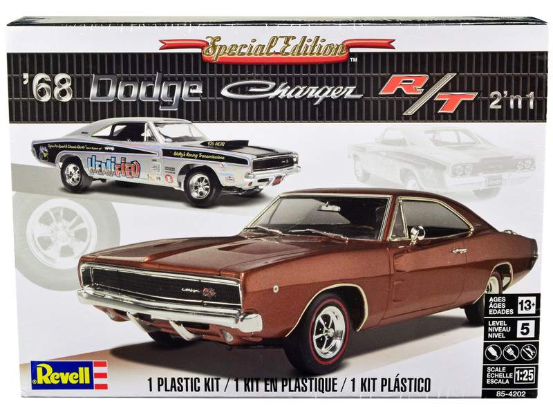 Level 5 Model Kit 1968 Dodge Charger R/T Special Edition 2-in-1 Kit 1/25 Scale Model Revell 85-4202
