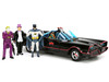 1966 Classic Batmobile with Diecast Batman The Joker The Penguin Plastic Robin Sitting Inside The Car Batman TV Series 1966 Hollywood Rides Series 1/24 Diecast Model Car Jada 33737