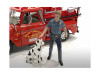 Firefighters Fire Dog Training Figures Trainer Dog 1/18 Scale Models American Diorama 76320