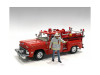 Firefighters 6 piece Figure Set 4 Males 1 Dog 1 Accessory 1/18 Scale Models American Diorama 76318-76319-76320-76321