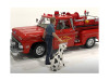 Firefighters Fire Dog Training Figures Trainer Dog 1/24 Scale Models American Diorama 76420